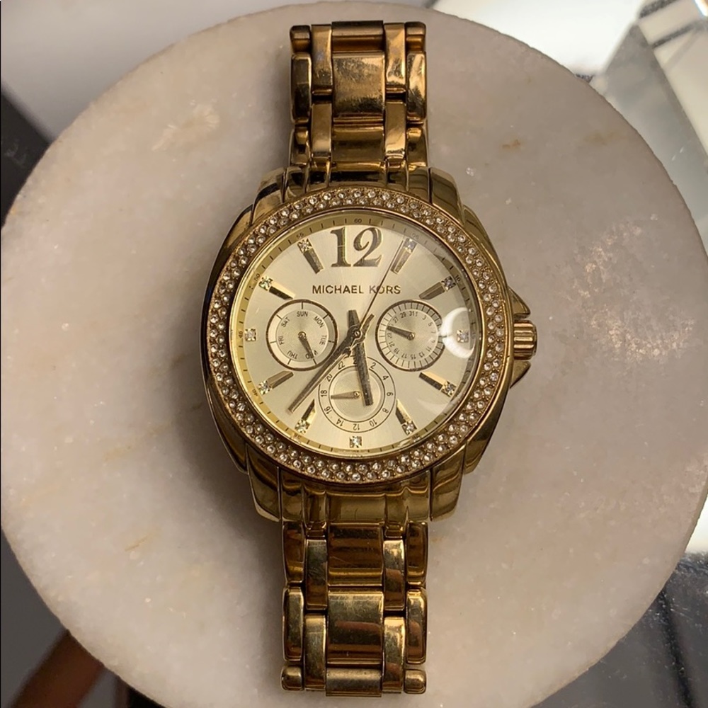 Gold Michael Kors Watch with Diamond details
